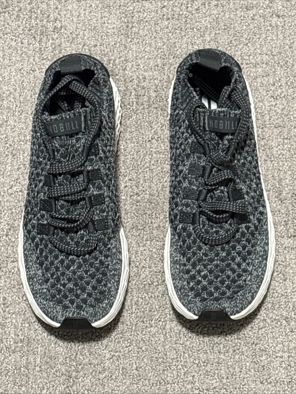 NOBULL Allday Diamond Knit Runner Men's Size 8.5 Charcoal Gray Shoes NWOT